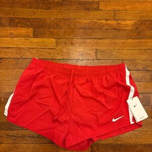 Nike men’s running Red Athletic Shorts with White Stripe size XL